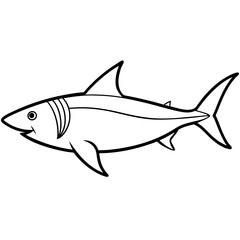 One-Line Mako Shark Vector
