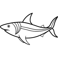 One-Line Mako Shark Vector