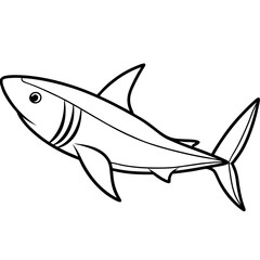 One-Line Mako Shark Vector