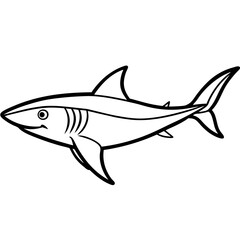 One-Line Mako Shark Vector