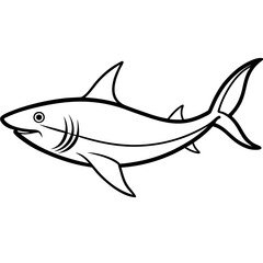 One-Line Mako Shark Vector