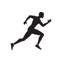 Runner Silhouette on White Background