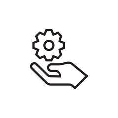 setting hand icon editable outline stroke vector eps