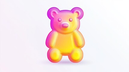 51.A clean and modern icon of a gummy bear, designed with smooth curves, bold outlines, and scalable vector properties for use in web or logo design.