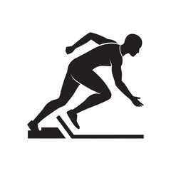 Sprinter Start Position Silhouette