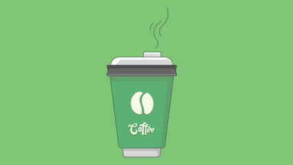 A simple paper coffee cup with a lid, ideal for on-the-go beverages. The cup features a classic design