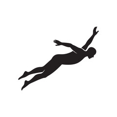 Swimmer Diving Silhouette Vector