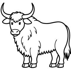 One-Line Yak Vector Illustration