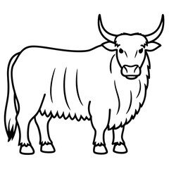 One-Line Yak Vector Illustration