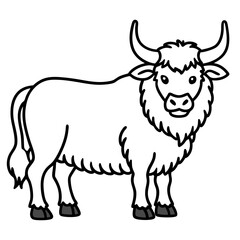 One-Line Yak Vector Illustration