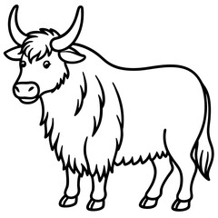 One-Line Yak Vector Illustration