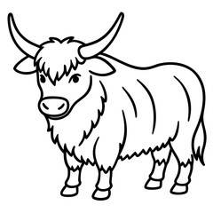 One-Line Yak Vector Illustration