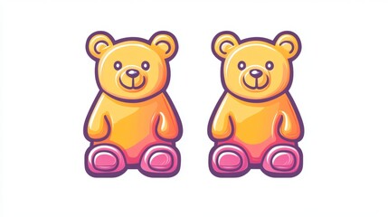 49.Gummy bears icon. vector. Editable stroke. linear style sign for use web design, logo, symbol illustration