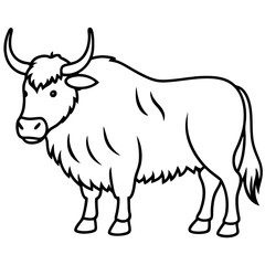 One-Line Yak Vector Illustration