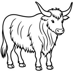 One-Line Yak Vector Illustration