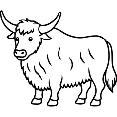 One-Line Yak Vector Illustration