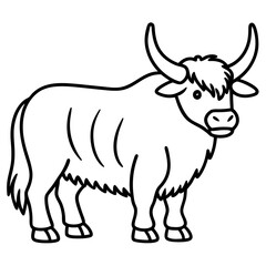 One-Line Yak Vector Illustration