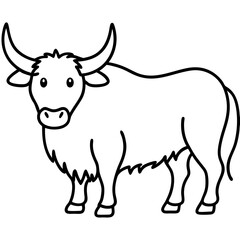 One-Line Yak Vector Illustration