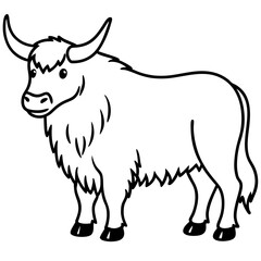 One-Line Yak Vector Illustration