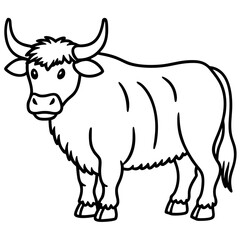 One-Line Yak Vector Illustration