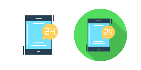 Fototapeta premium 24 Hours Vector Icon