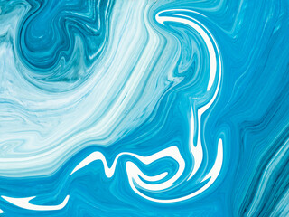 Abstract image with blue paint texture, brush and marble texture, acrylic painting. Сreative hand painted background. Suitable for use in creative design projects, posters, websites