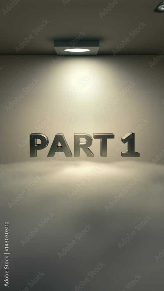 Poster part 1 is written in black letters on a beige background. the letters are outlined in gold. the lett