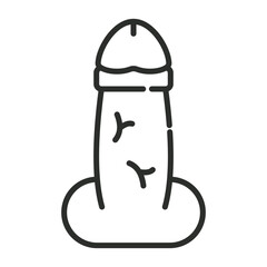 Penis icon, Sexual health day symbol outline icon, editable vector illustration and transparent graphic element. Isolated on white background