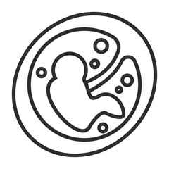 Obraz premium Fetus icon, Sexual health day symbol outline icon, editable vector illustration and transparent graphic element. Isolated on white background