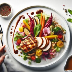 grilled meat with vegetables