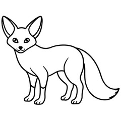 Simple Fennec Fox Continuous Line Vector Illustration