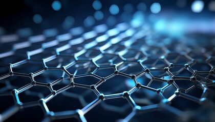 Fototapeta premium Molecular structure of Graphene, new material, illustration