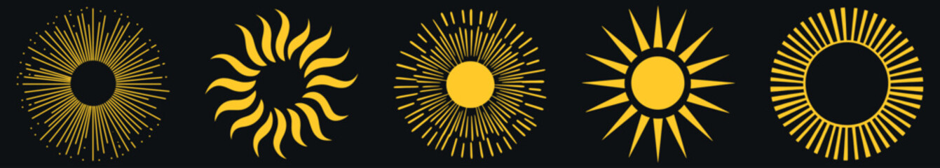 Abstract sunburst vector designs element vector set