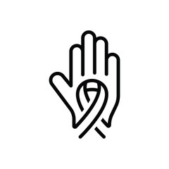 Black line icon for stop