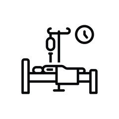 Black line icon for blood transfusion