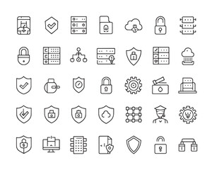 Minimal Data Security Icon Set