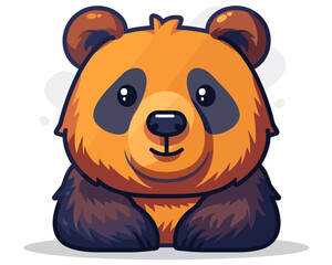 Fototapeta premium Cute cartoon bear. Vector illustration isolated on a white background.