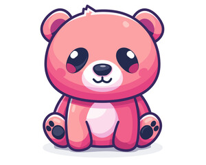 Fototapeta premium Cute cartoon panda sitting Vector illustration. 