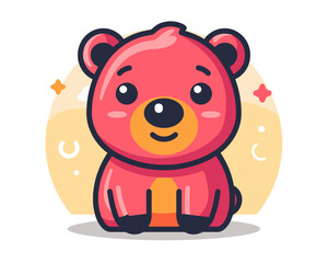 Cute cartoon bear character. Vector illustration in a flat style.