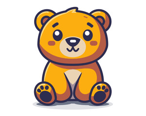 Cute cartoon bear character. Vector illustration in a flat style.