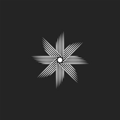 light ring on a black background. Simple and modern logo vector