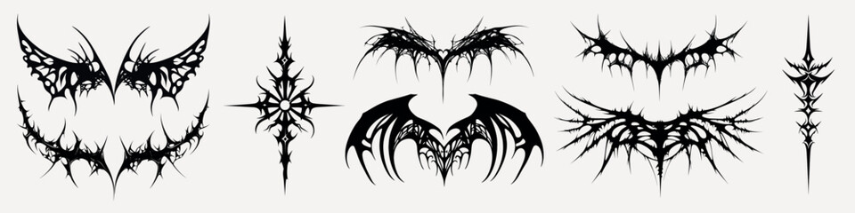 Obraz premium Intricate tribal tattoo designs, element vector set