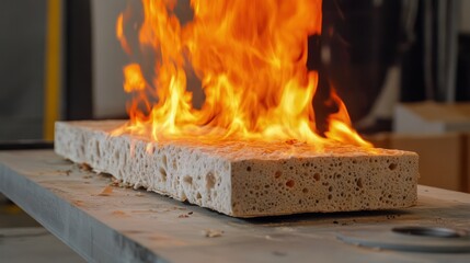 Fiery testing: Material resistance assessment against intense flame exposure
