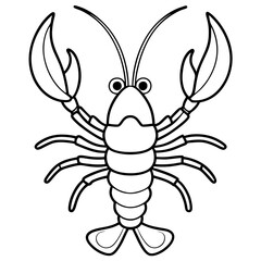 Single Line Lobster Vector Graphic