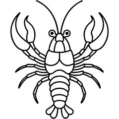 Single Line Lobster Vector Graphic