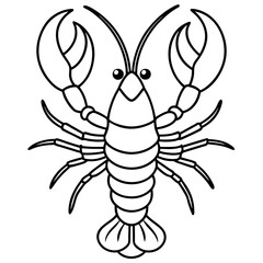 Single Line Lobster Vector Graphic
