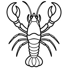 Single Line Lobster Vector Graphic