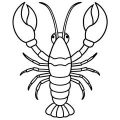 Single Line Lobster Vector Graphic