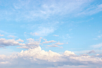爽やかな夏空 背景素材 雲 大空 高い 明るい