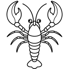 Single Line Lobster Vector Graphic